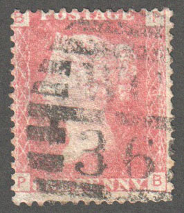 Great Britain Scott 33 Used Plate 92 - PB - Click Image to Close